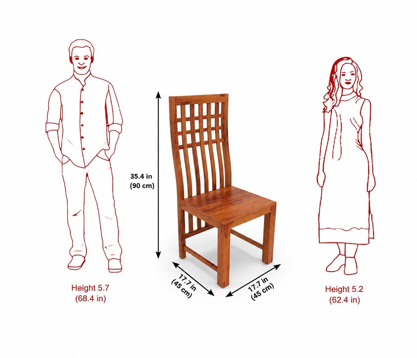 Image 12 for Heritage Grid Dining Set Solid Sheesham Wood Dining Set (SCV_PKU)