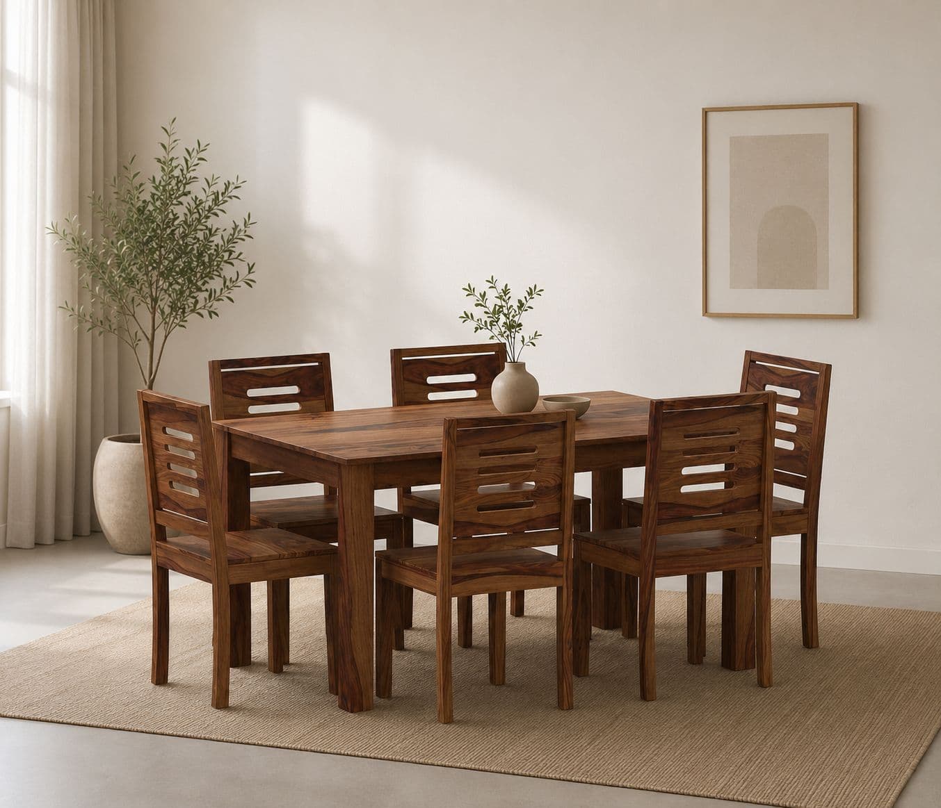 Image 1 for Linea Dining Set Solid Sheesham Wood Dining Set (SCV_PKU)