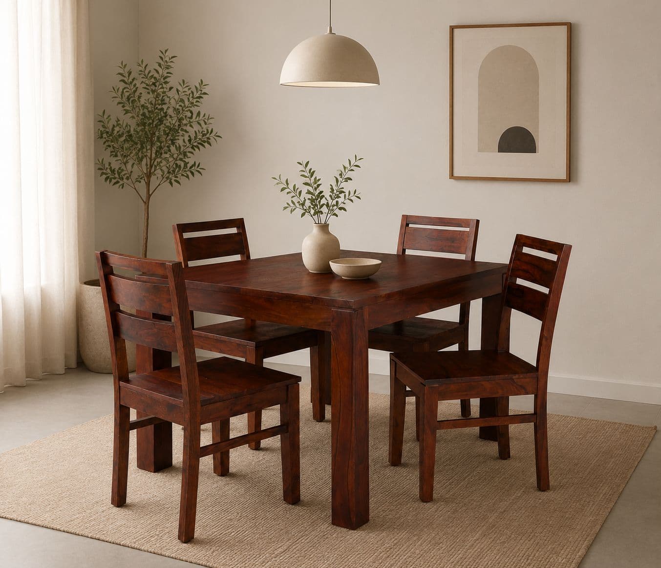 Forma Dining Set Solid Sheesham Wood Dining Set (SCV_PKU)