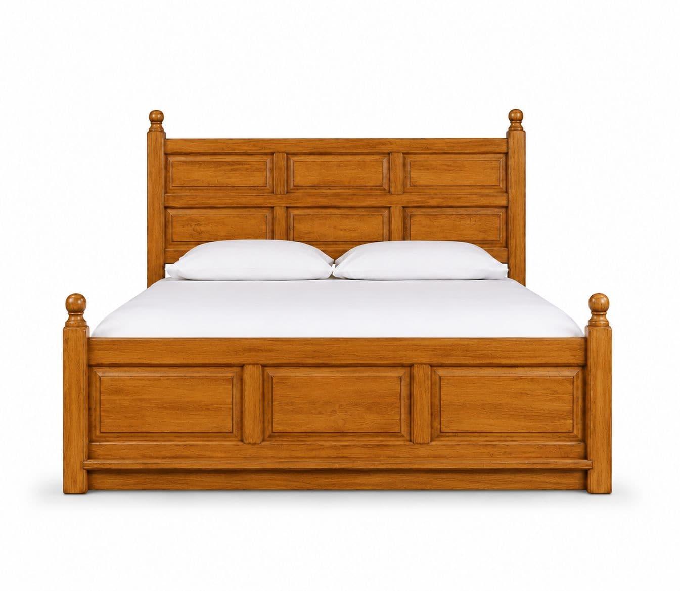 Image 3 for Pillar 6 Panel Cot Solid Sheesham Wood Without Storage (SCV_PKU)