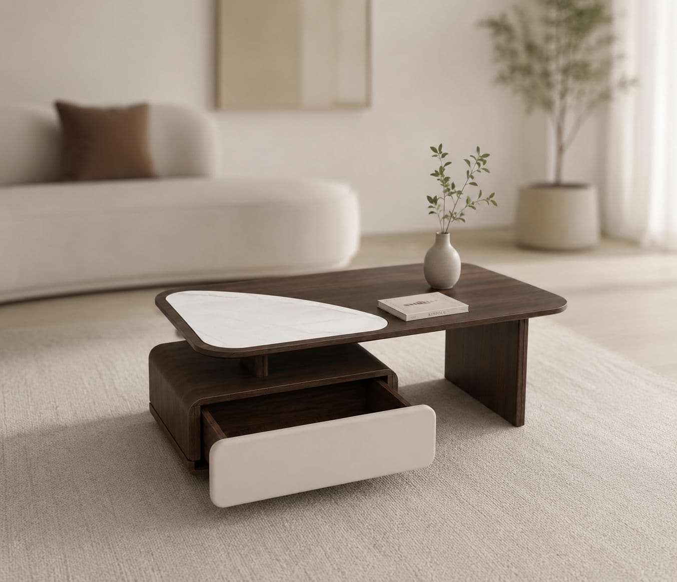 Image 1 for Center Table 2361 With Drawer With Wooden Top And Laminate Sheet (HYD)
