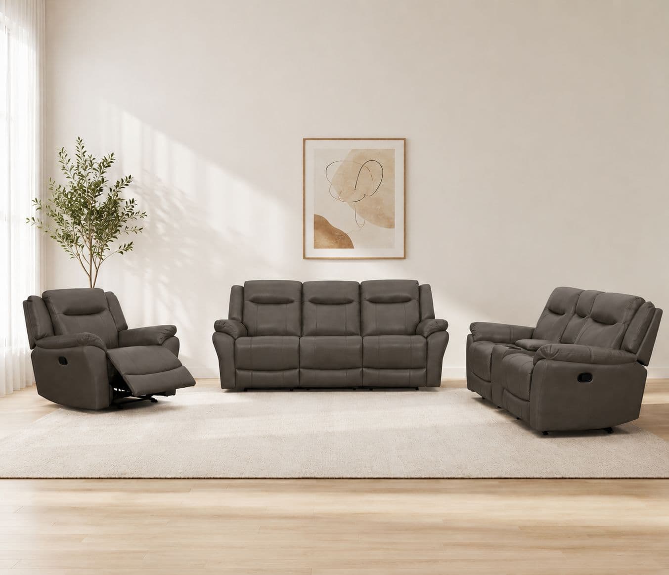 Image 1 for Manwah U70732M 3+2+1 Power Recliner Leather