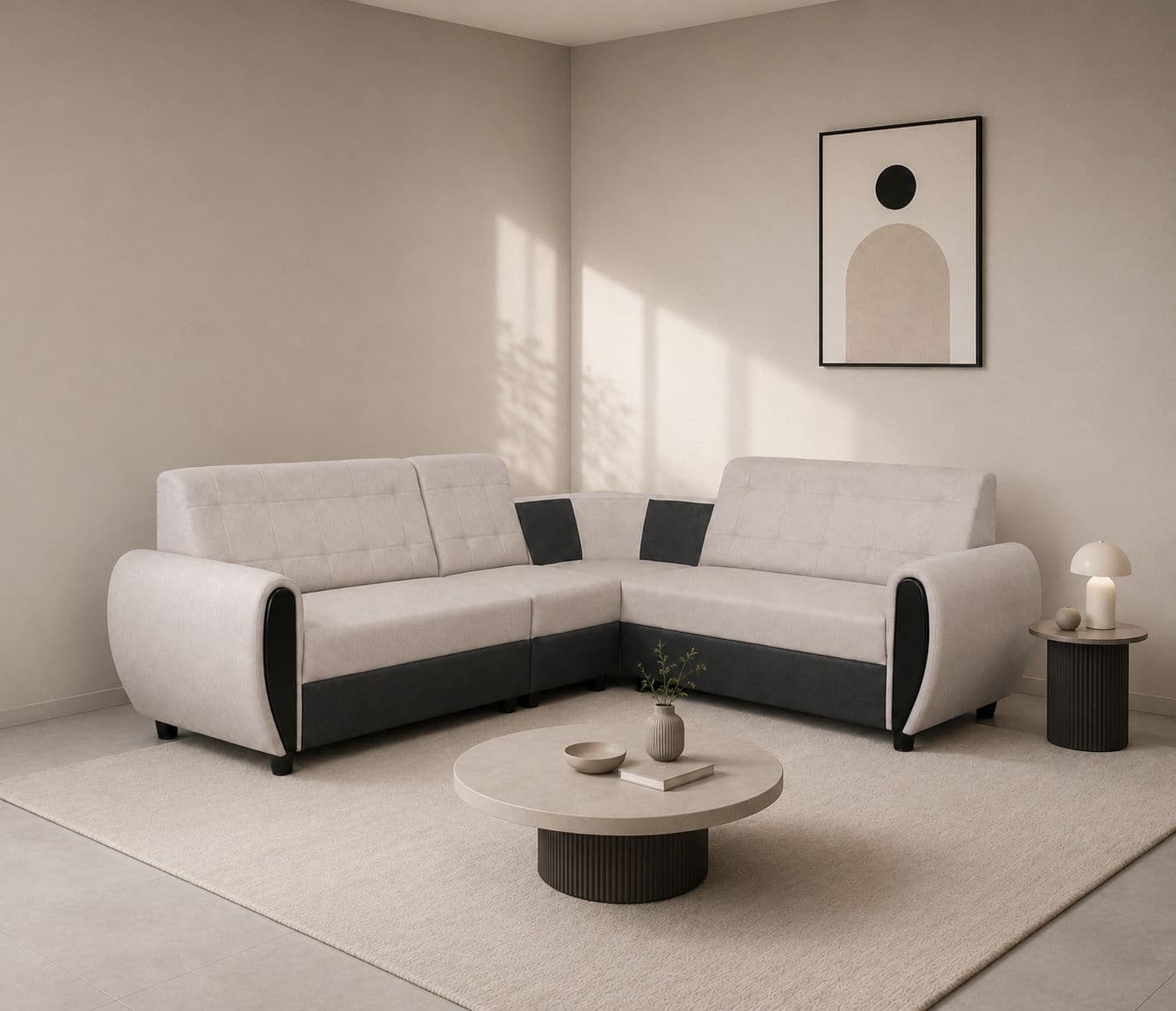 Image 1 for Wolper L-Shape Sofa Solid Neem Wood (ZAM) (OWD)