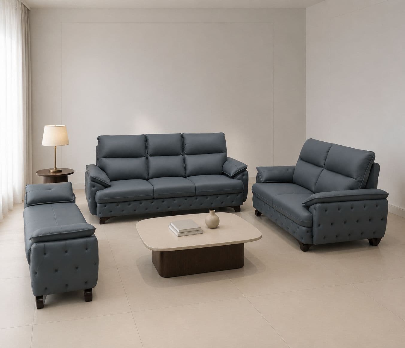 Image 3 for Rome Sofa Set 3+2+D With Suede Fabric Contemporary Sofa 3+2 Seater Suede Fabric