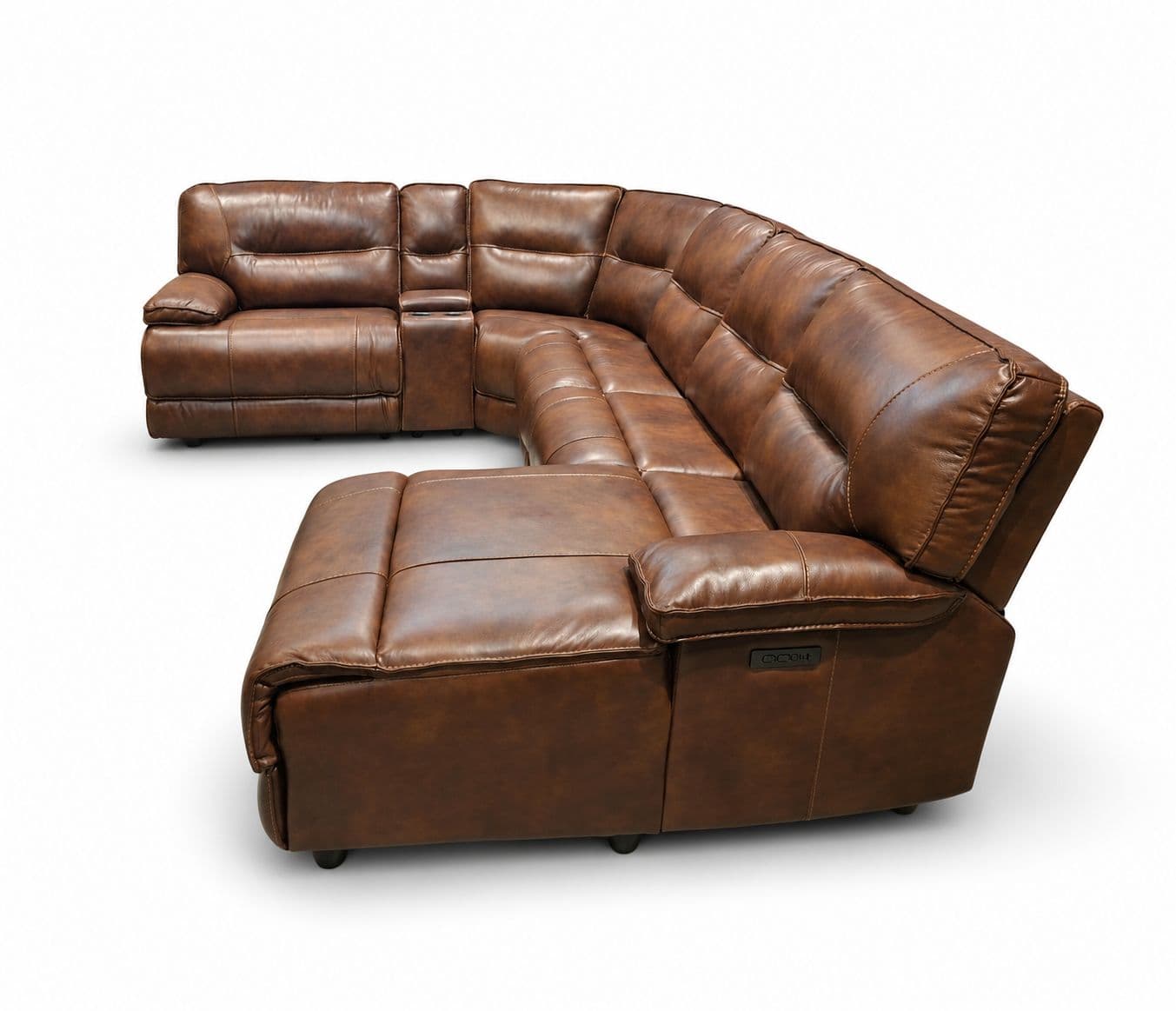 Image 6 for UX70048HM Corner Sofa Set With 3 PHR Recliner With Leather (EC OTD)