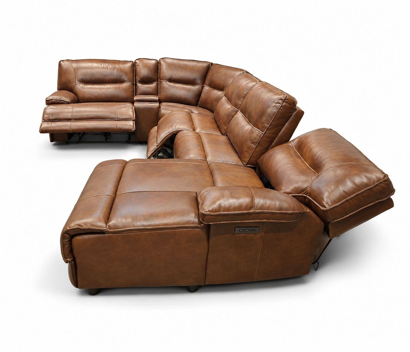 Image 8 for UX70048HM Corner Sofa Set With 3 PHR Recliner With Leather (EC OTD)
