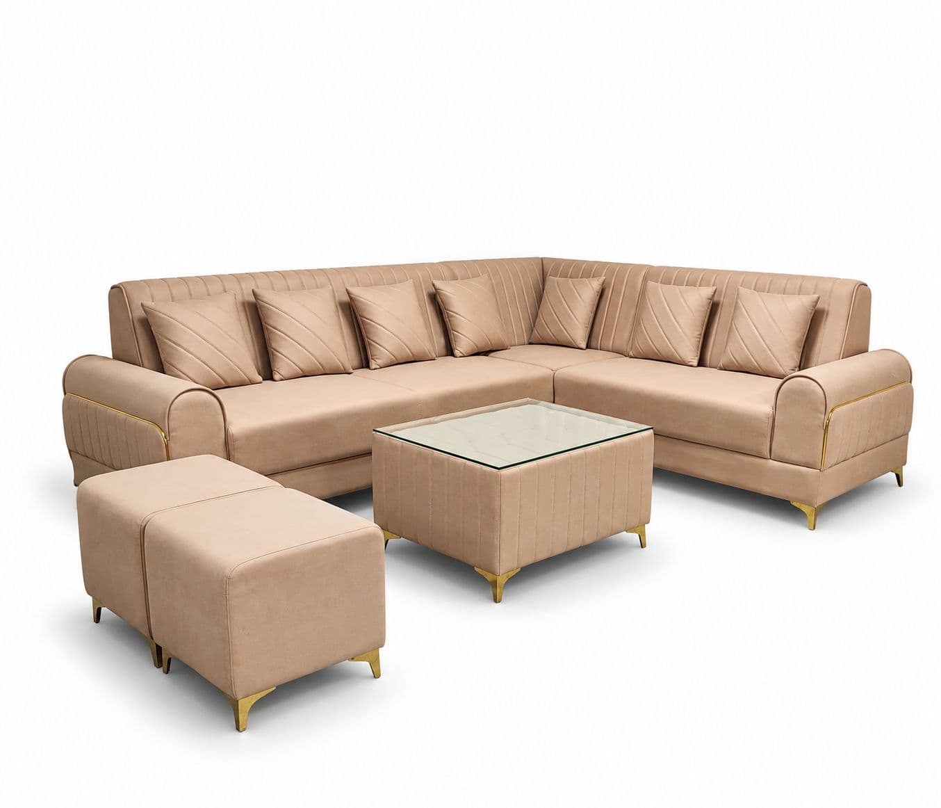 Image 4 for Auro Sofa 3+C+2+Center Table +02 Number Puffy With Microsudi (BTM)(BWD)(HYD)
