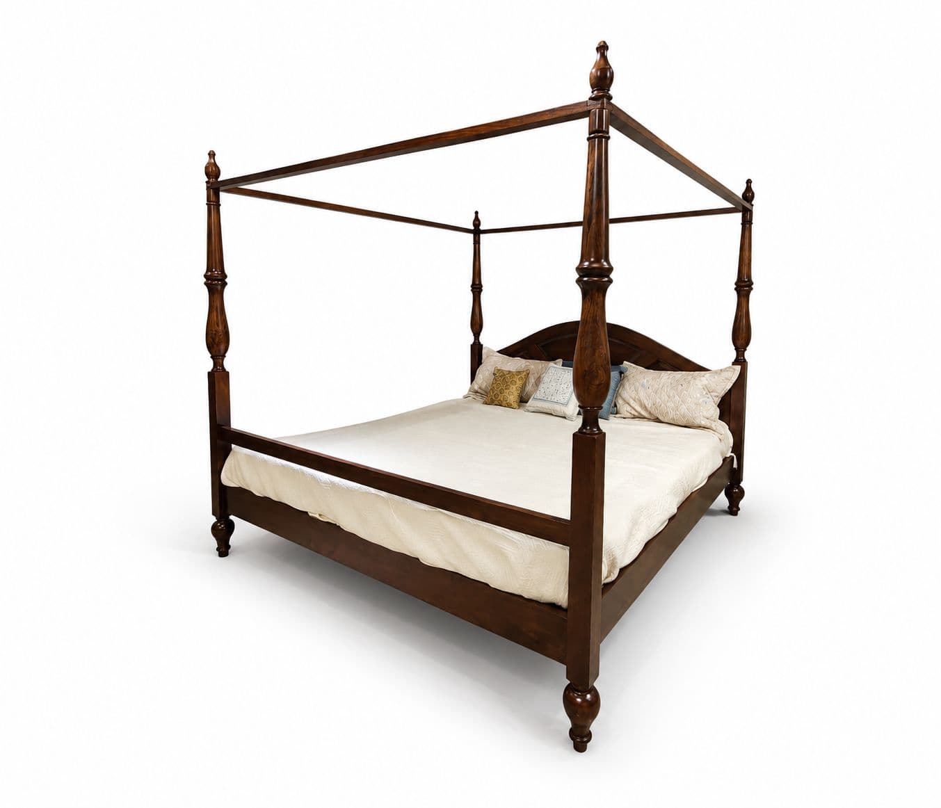 Image 8 for Poster Bed King Size Without Storage Mango Wood And MDF (WF)