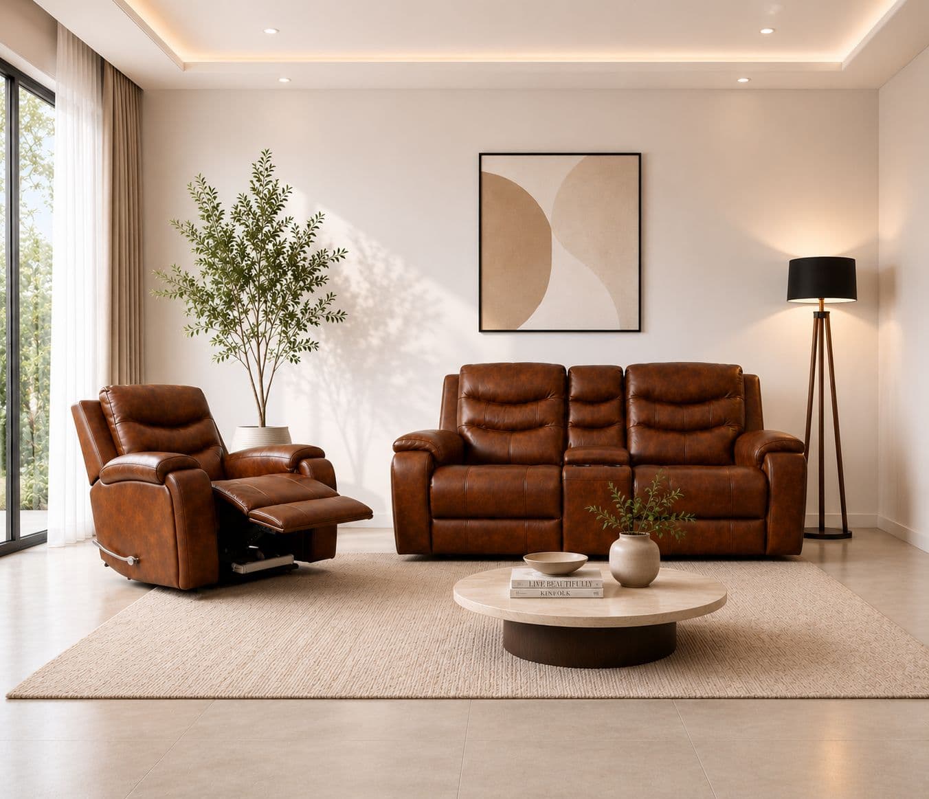Image 1 for Manwah U70731HM 3+2+1 Power Recliner Leather