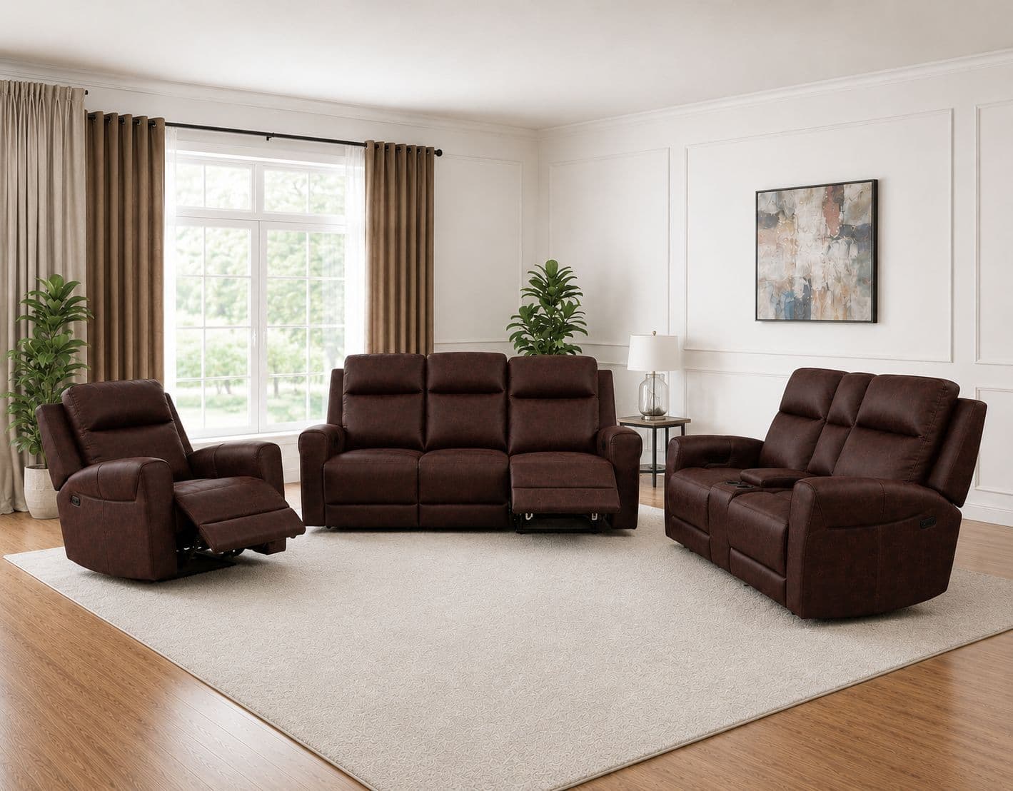 Image 1 for Manwah 71128M 3+2+1 Power Recliner Fabric