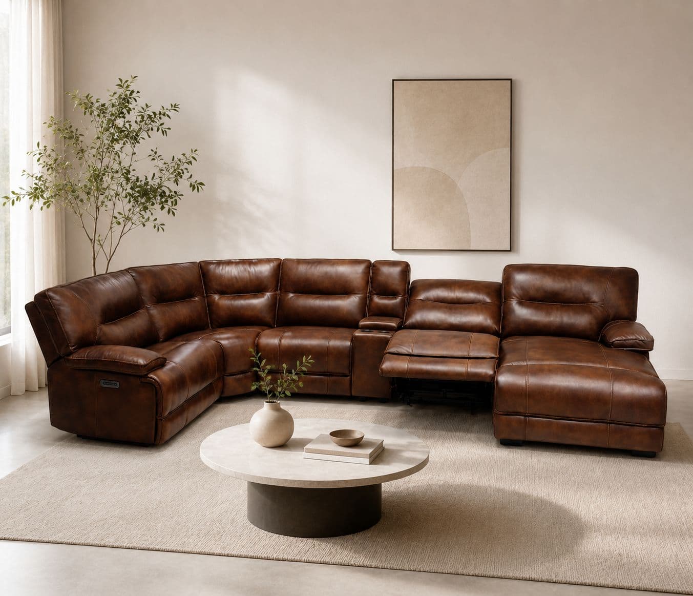 Manwah UX70048HM L-Shape Power Recliner Leather