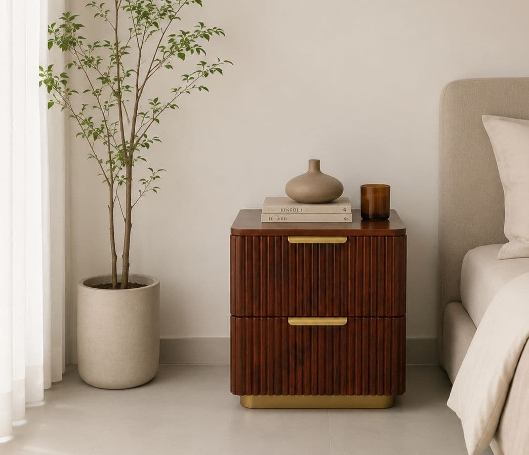 Image 1 for Fluted bed side table (EC)(WF)