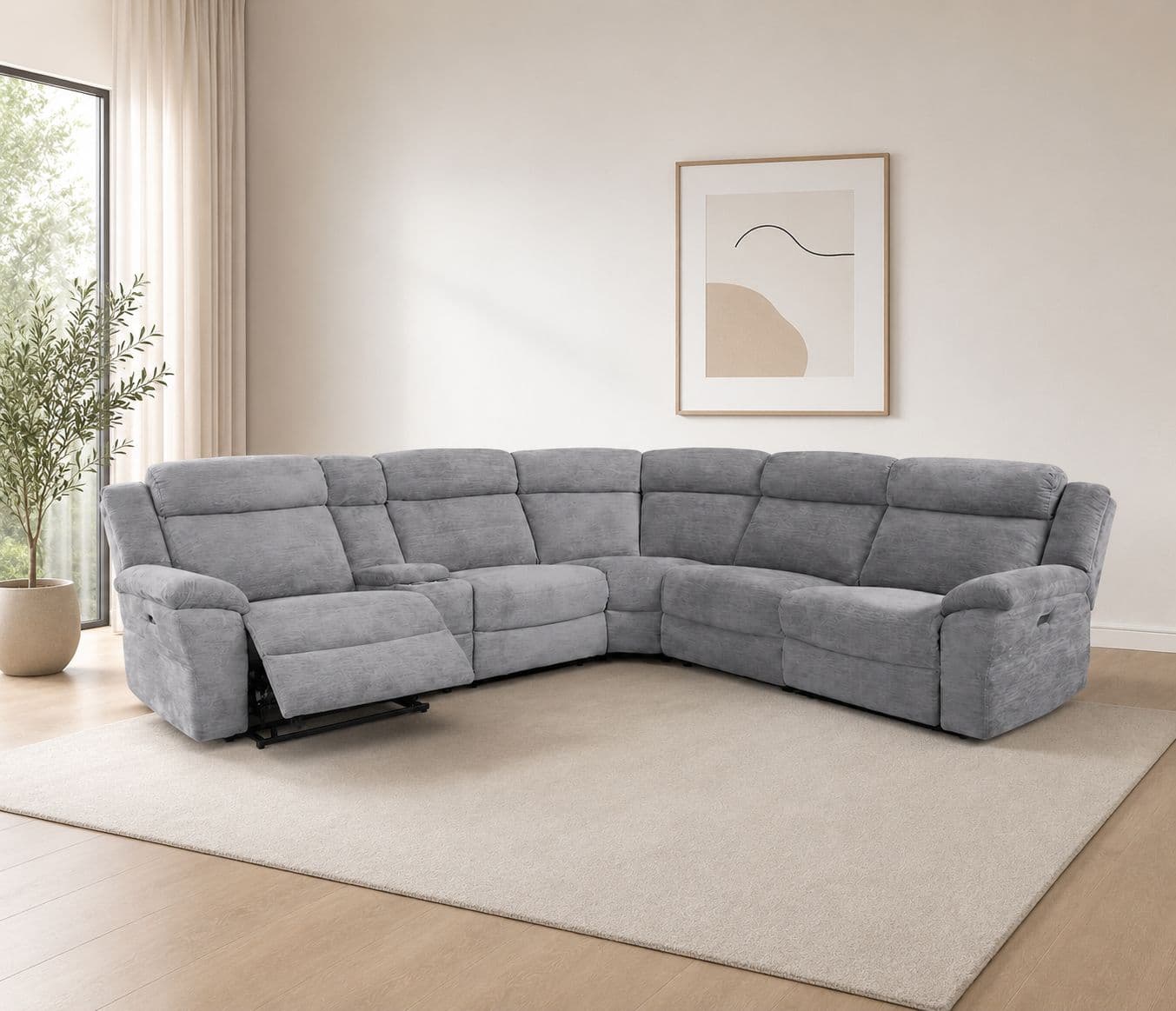 Image 1 for Manwah 70829M L-Shape Power Recliner Fabric