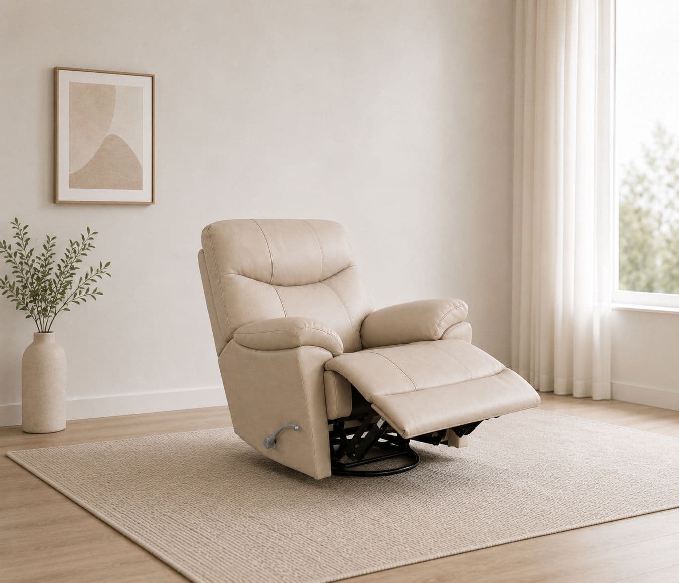 Manwah UK70938M Single Seater Swivel Glider Recliner Leather