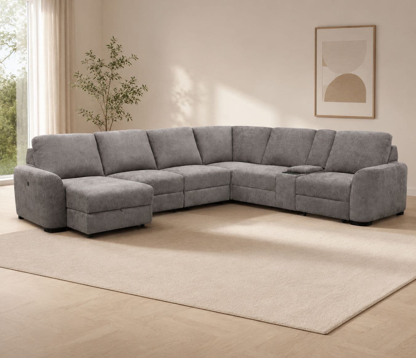 Image 1 for Manwah 80578M L-Shape Power Recliner Fabric