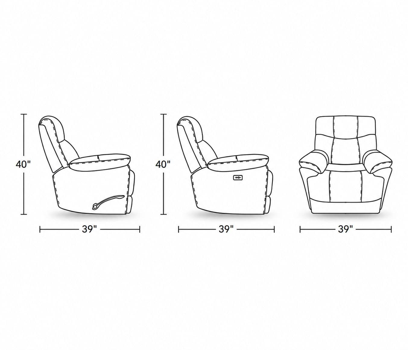 Image 7 for Manwah UK70938M Single Seater Power Recliner Leather