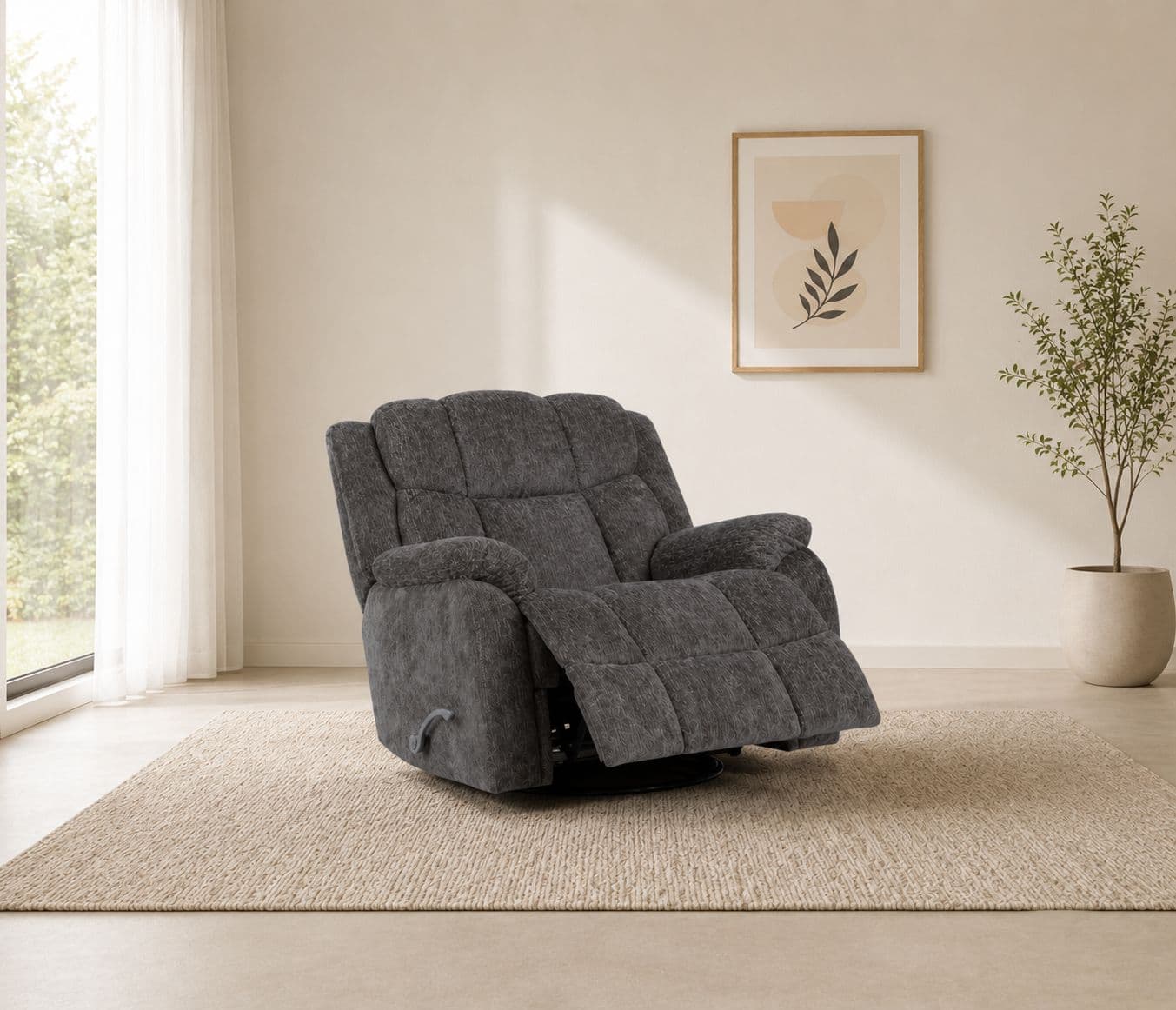 Image 1 for Manwah 70220M Single Seater Swivel Recliner Fabric (BWD)