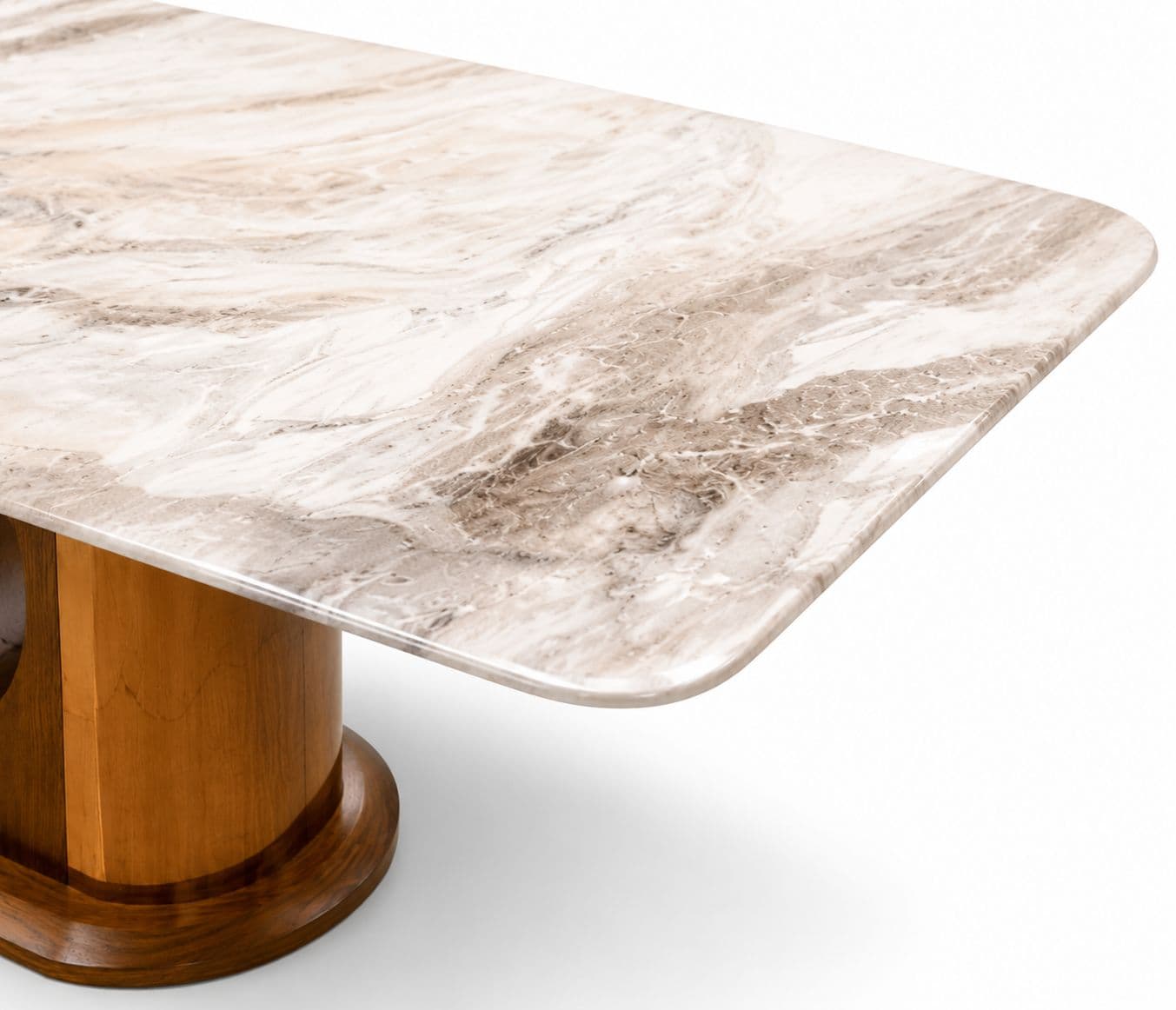 Image 16 for Dining Set 699/2127/323 Chair 1+6 Marble Top Ash Wood With Metal Strip