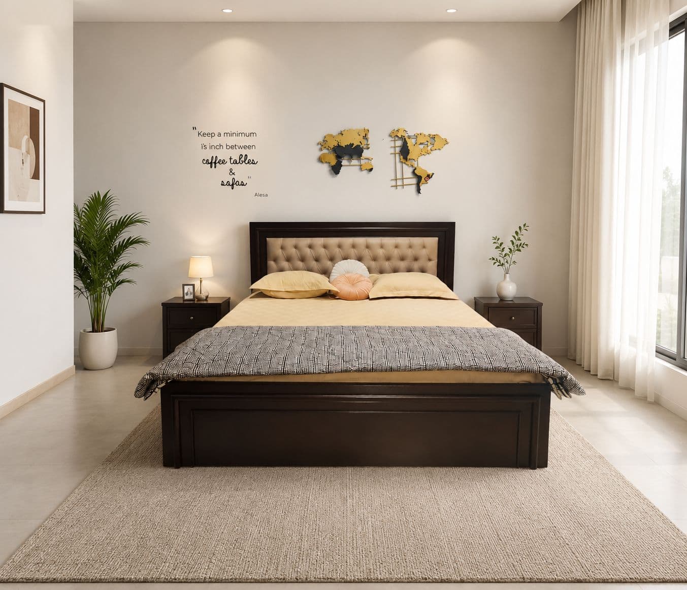 Beading Cot King Size With Storage (EC)(BWD)(WF)(BS-BTM)