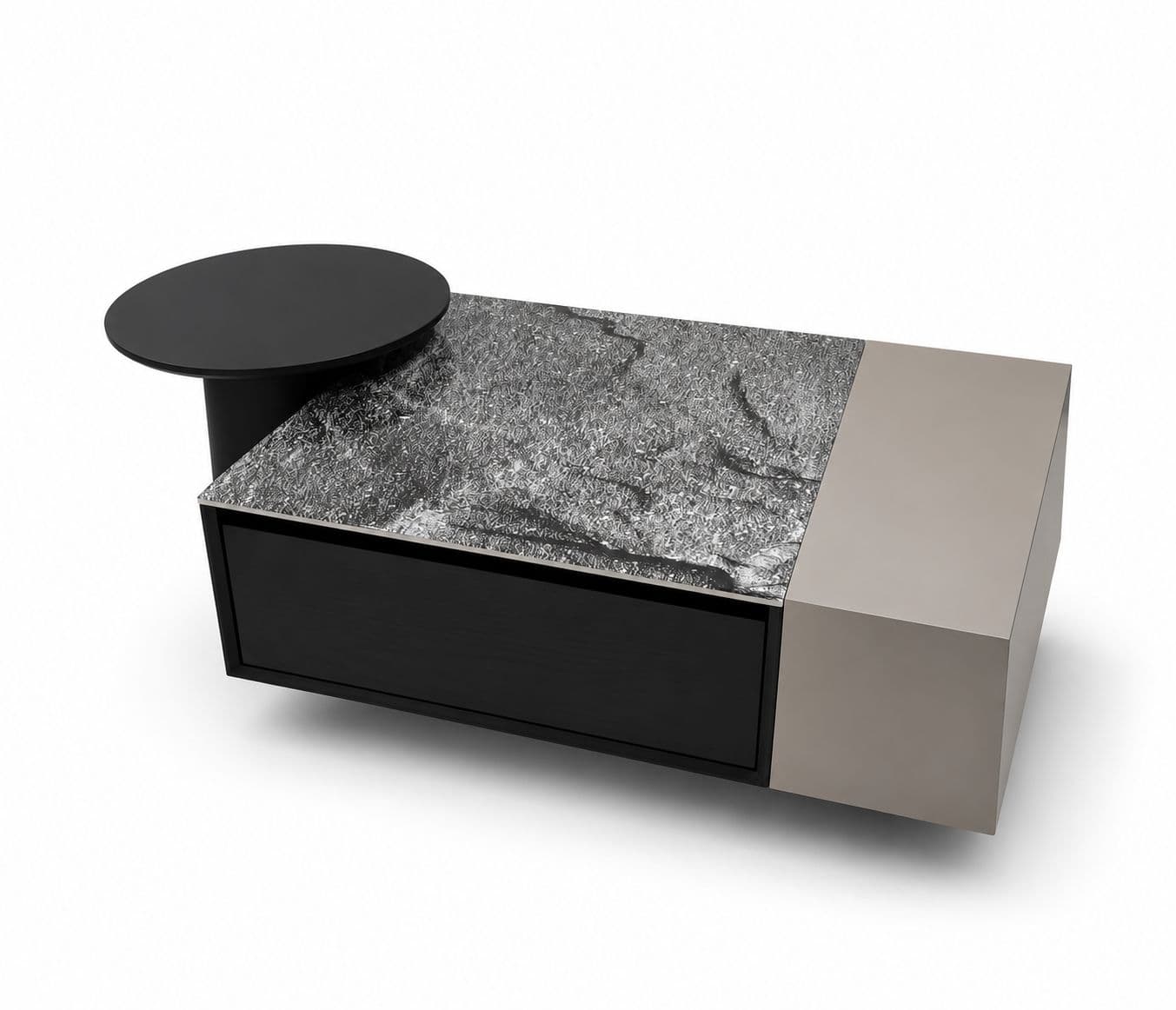 Image 5 for Center Table F62 With Drawers Marble Top With Wooden (HYD)
