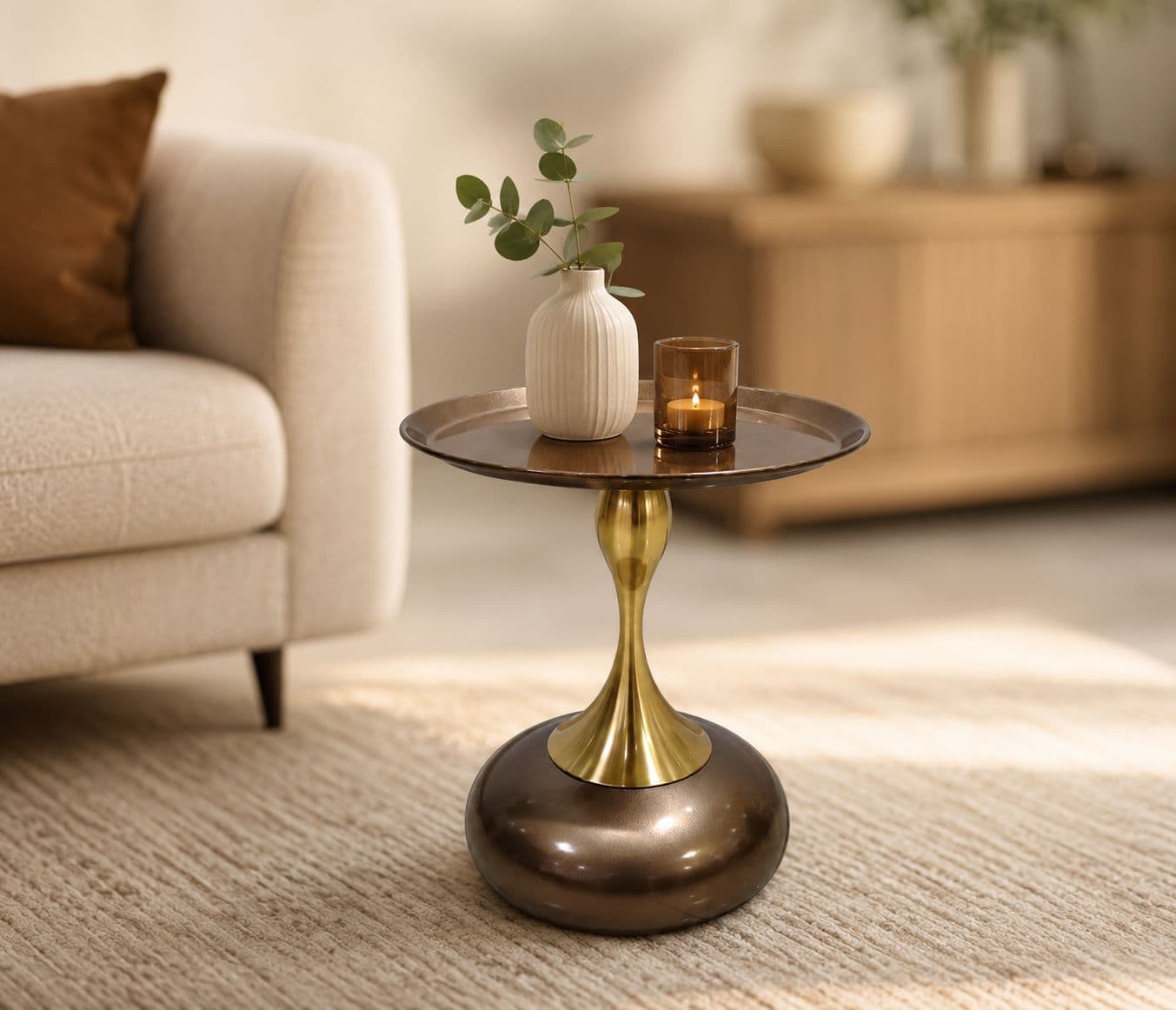 Image 1 for Corner Table 022 Coffee Table With Metal (HYD)