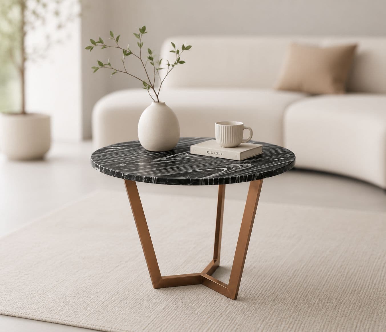Image 1 for E154 Rose Gold Corner Table (HYD OTD)