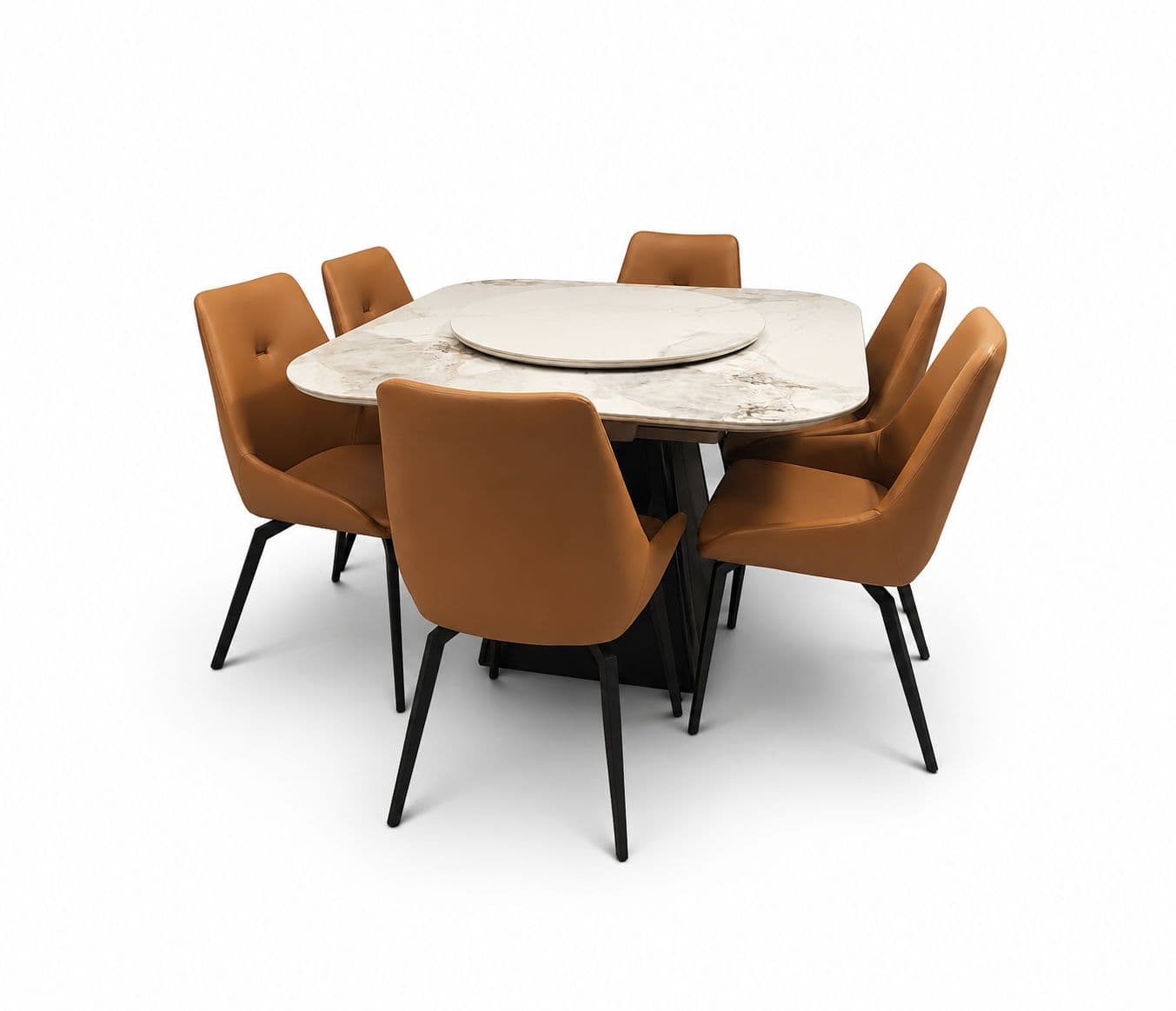 Image 3 for Dt6177/971 Extendable Dining Table 1+6 Seater Marble Top (WF OTD)