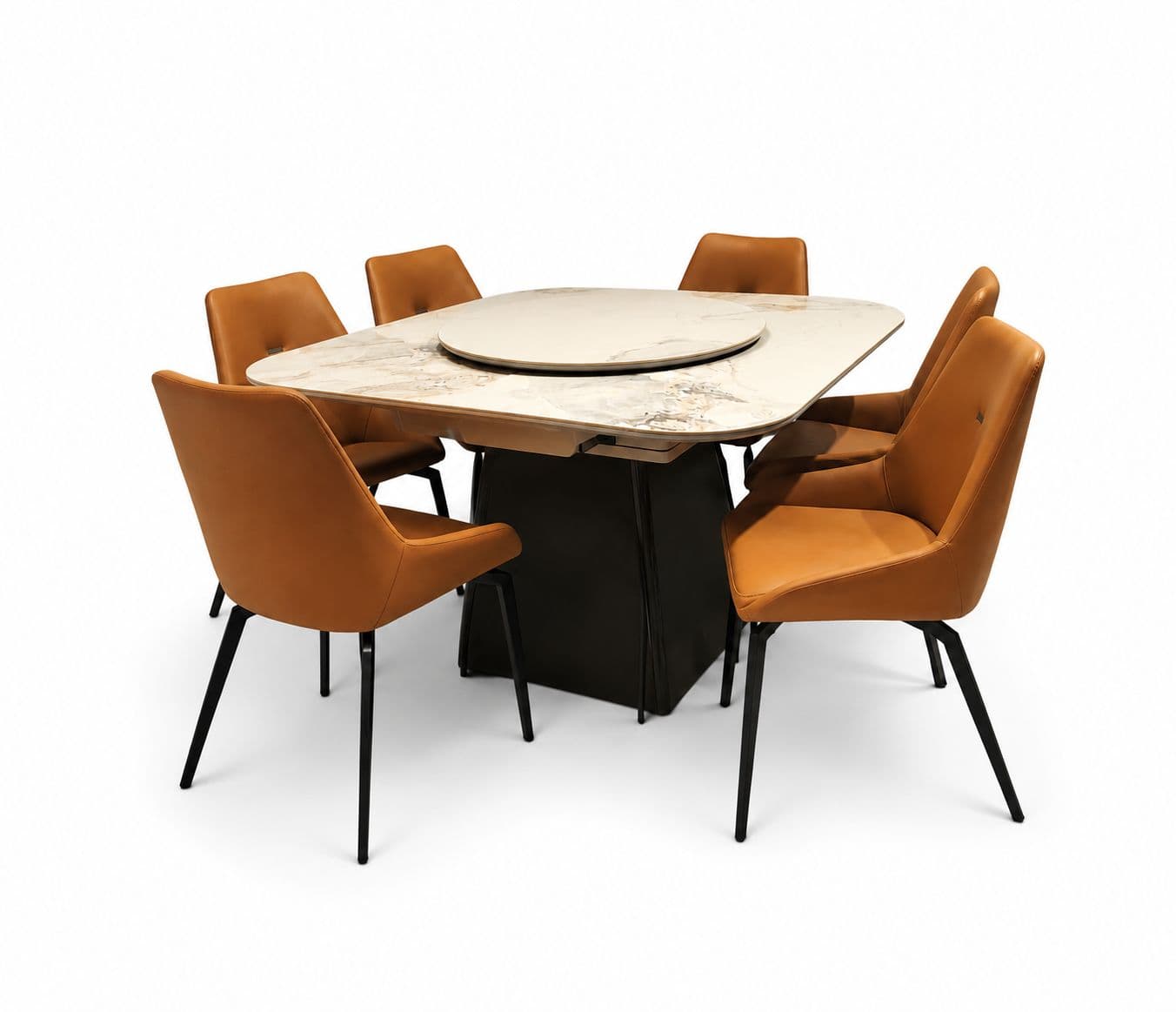 Image 4 for Dt6177/971 Extendable Dining Table 1+6 Seater Marble Top (WF OTD)