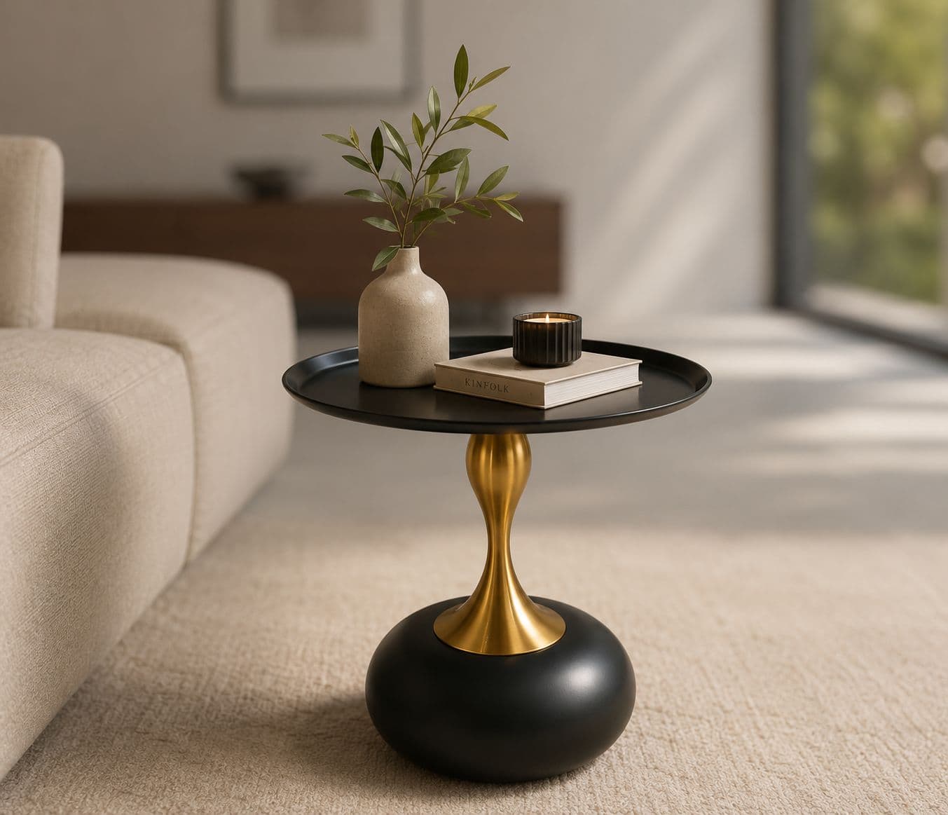Image 1 for Corner Table 022 Coffee Table Black With Metal (HYD)
