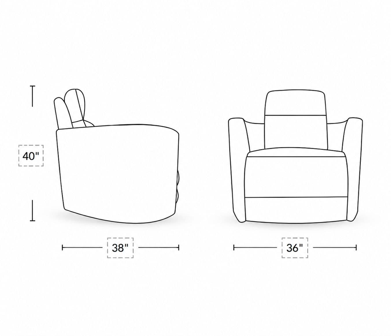 Image 8 for Manwah K70227M Single Seater Swivel Recliner Fabric (BTM)