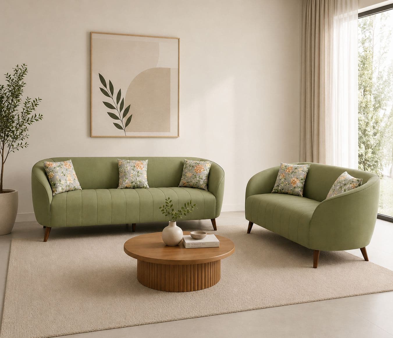 Image 1 for Rolex Sofa 3+2 Seater Suede Fabric (BSK OTD)