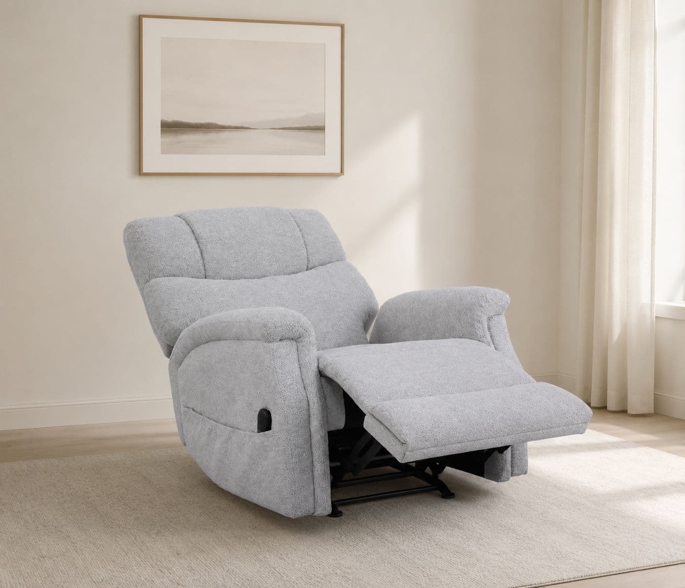 Image 1 for Manwah K70878M Single Seater Lift Chair Power Recliner Fabric (WH)