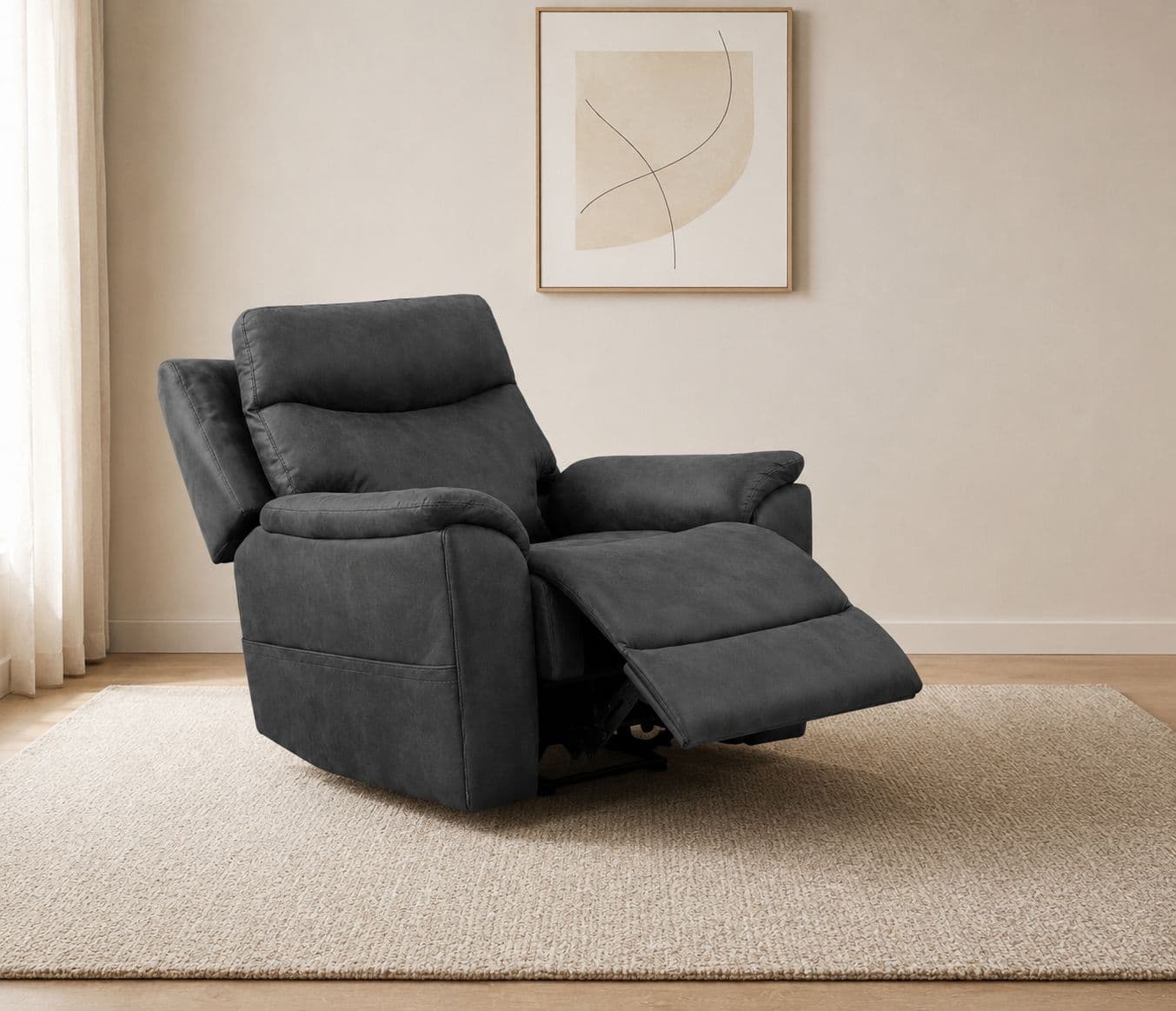 Manwah K70927BM Single Seater Lift Chair Power Recliner Fabric