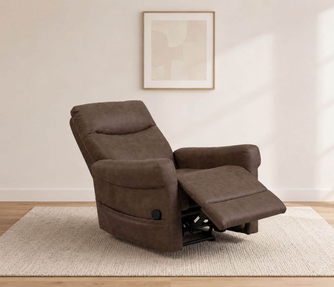 Image 1 for Manwah K70876M Single Seater Lift Chair Power Recliner Fabric (WH)