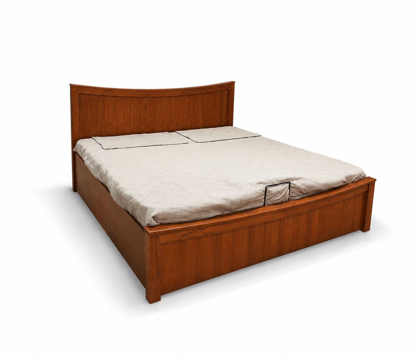 Image 3 for Boat Cot King Size 72x78 Box Rubber Wood and MDF With Hydraullic Storage (BTM)