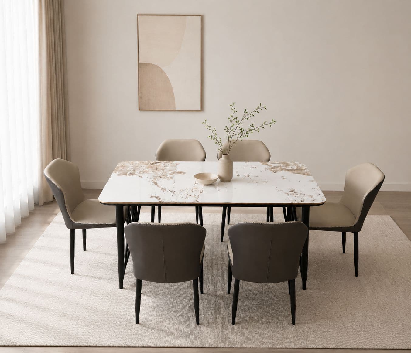 Image 1 for Imported Dining Set-P130 Pandora-Ceramic Top Table/808 Chair