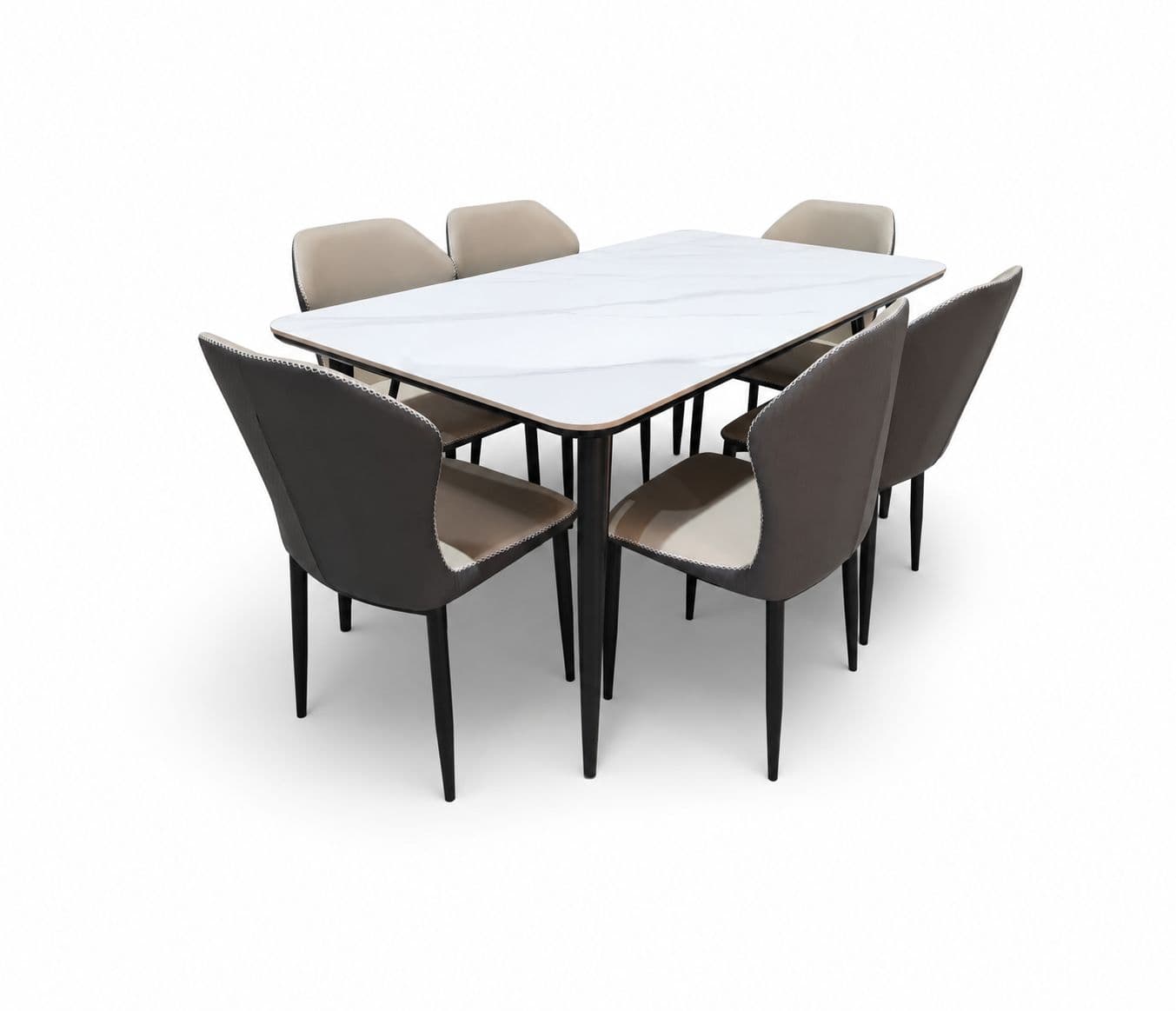 Image 3 for Imported Dining Set-P130 Alpine White Ceramic Top Table / 808 Chair (BWD)