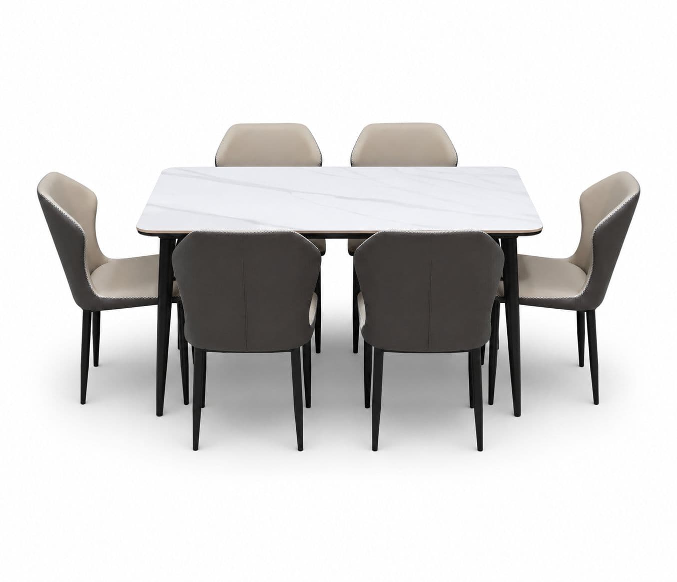 Image 2 for Imported Dining Set-P130 Alpine White Ceramic Top Table / 808 Chair (BWD)