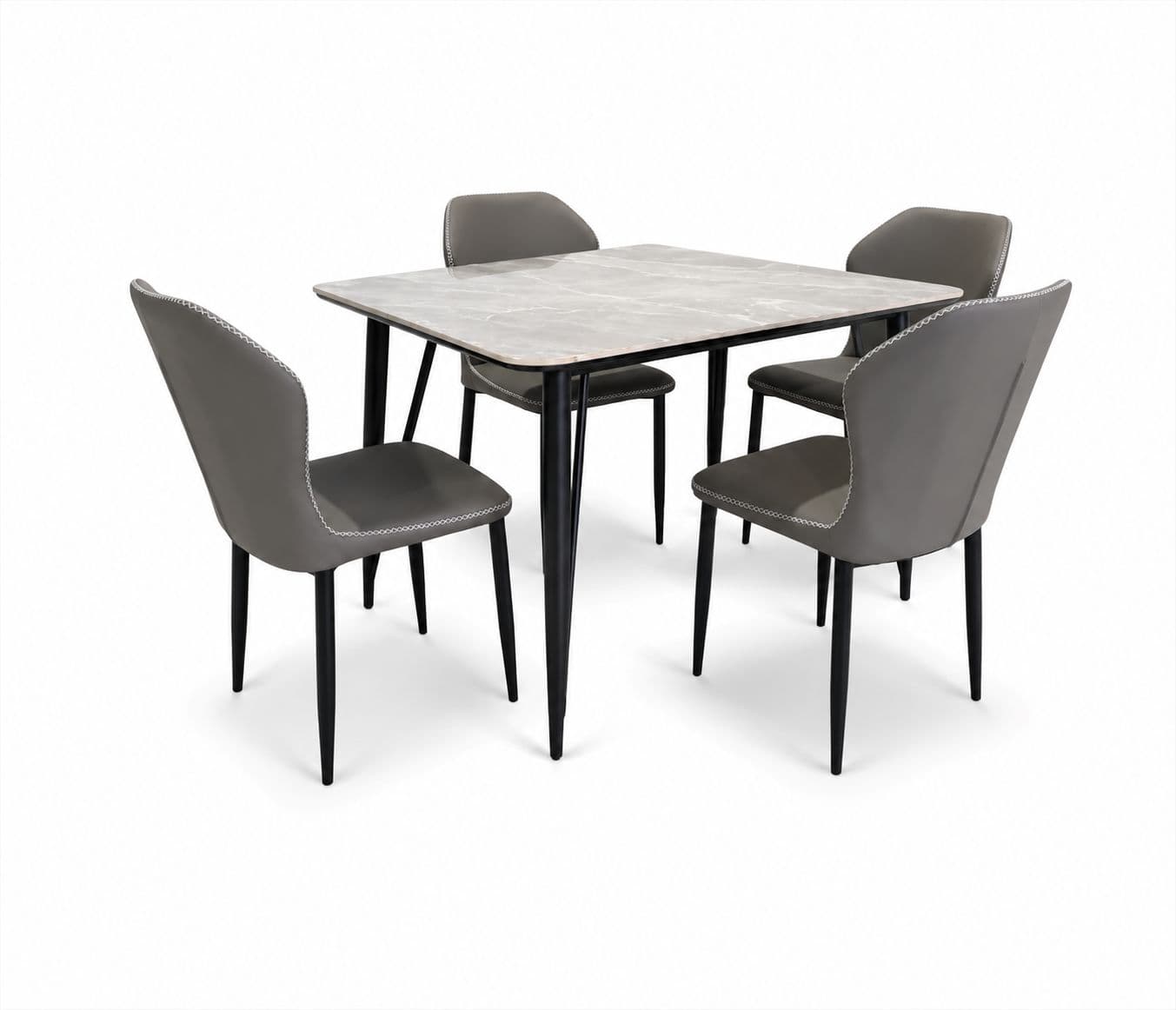 Image 2 for Imported Dining Set-P130 Italian Gray 808 Full Gray 1+4 (BTM)