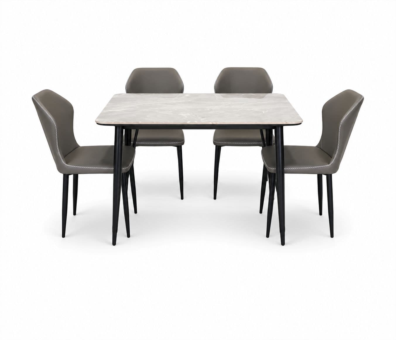 Image 3 for Imported Dining Set-P130 Italian Gray 808 Full Gray 1+4 (BTM)