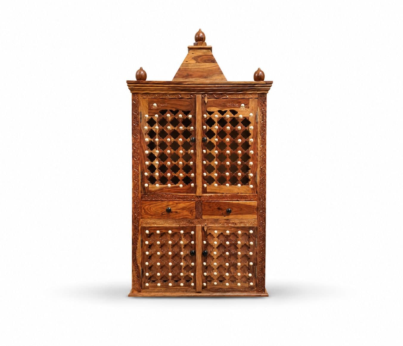 Image 2 for Dyuti Pooja Mandir Solid Sheesham Wood (Honey Finish) (SCV_PKU)