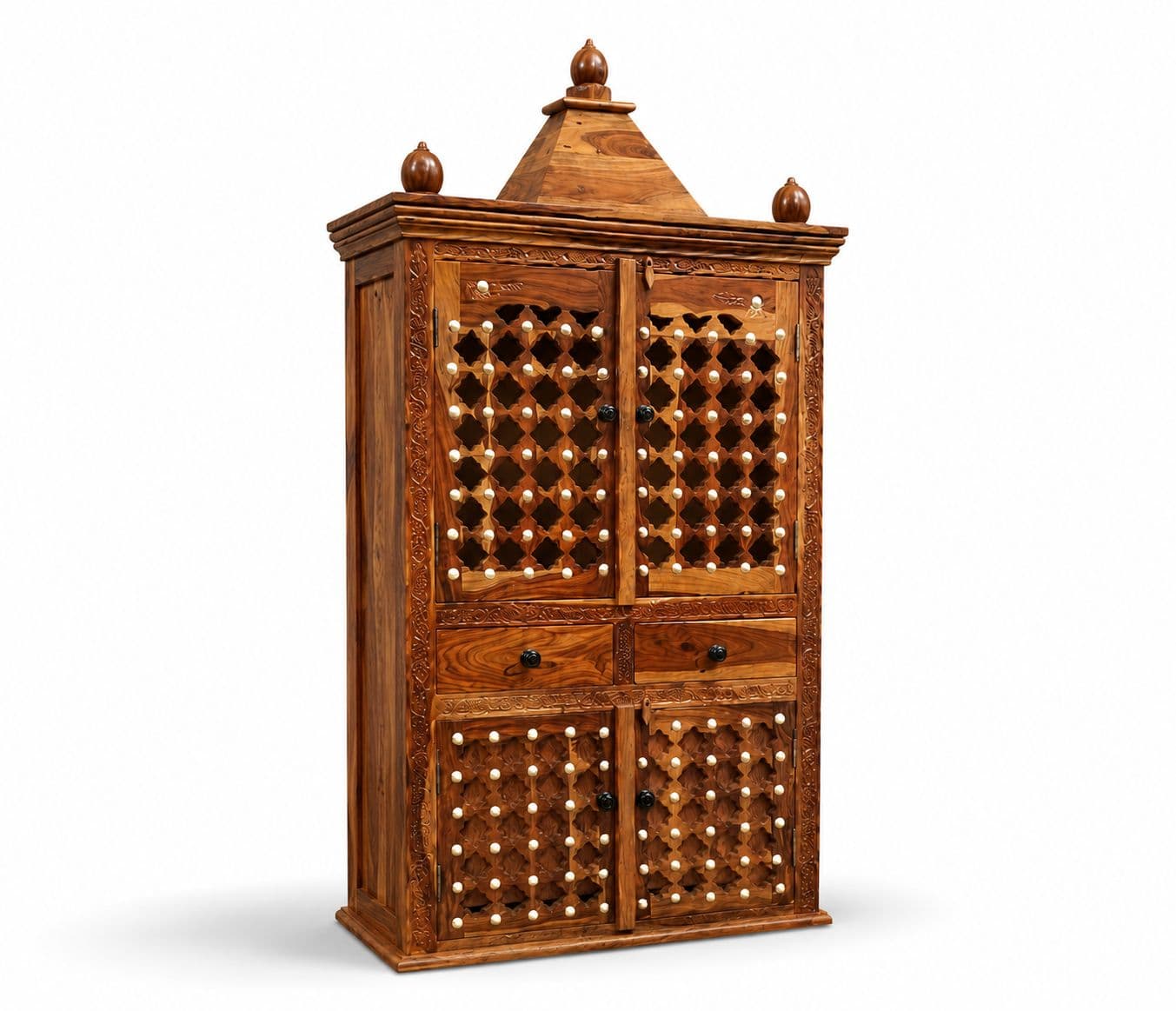 Image 4 for Dyuti Pooja Mandir Solid Sheesham Wood (Honey Finish) (SCV_PKU)