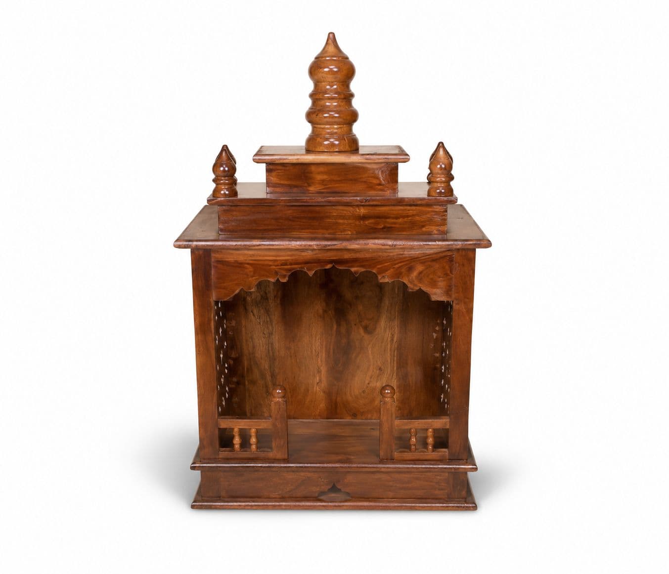 Image 2 for Nyasa Pooja Mandir Solid Sheesham Wood (Honey Finish) (SCV_PKU)