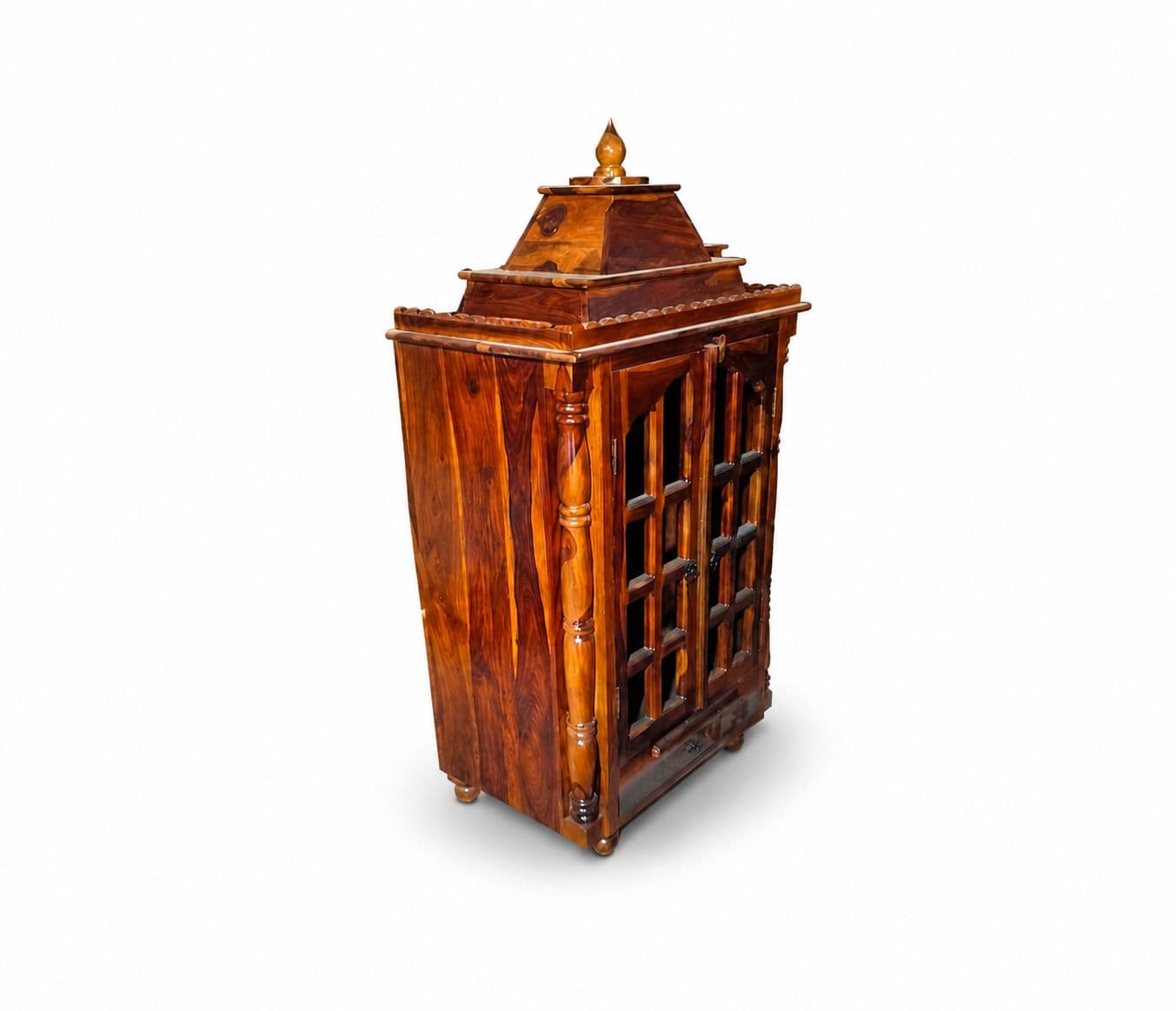 Image 3 for Ojas Pooja Mandir Solid Sheesham Wood (Honey Finish) (SCV_PKU)