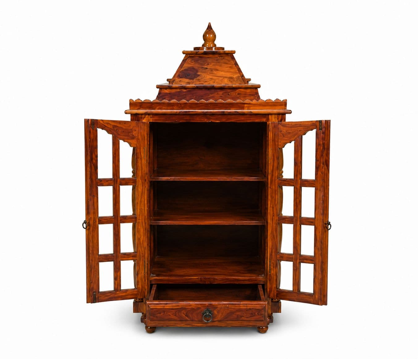 Image 4 for Ojas Pooja Mandir Solid Sheesham Wood (Honey Finish) (SCV_PKU)