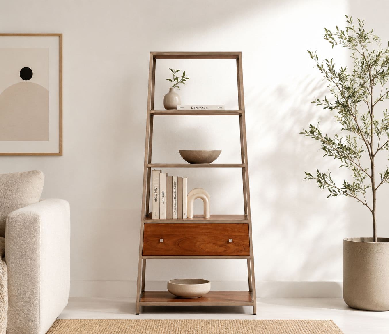 Frazer Book Shelf With Big Drawer (WF OTD)