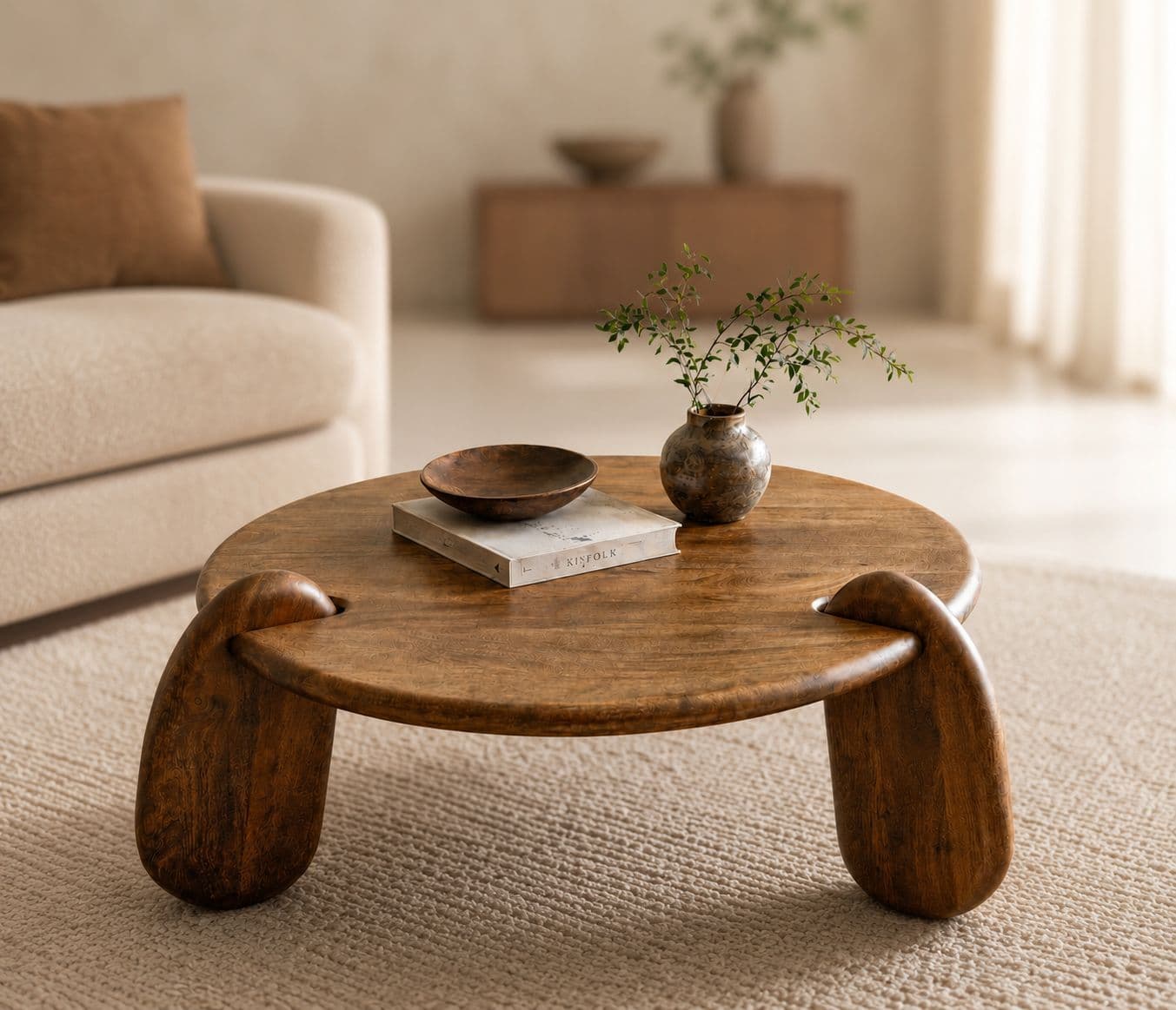 Image 1 for Veena Round Coffee Table Sheesham Wood (WI)