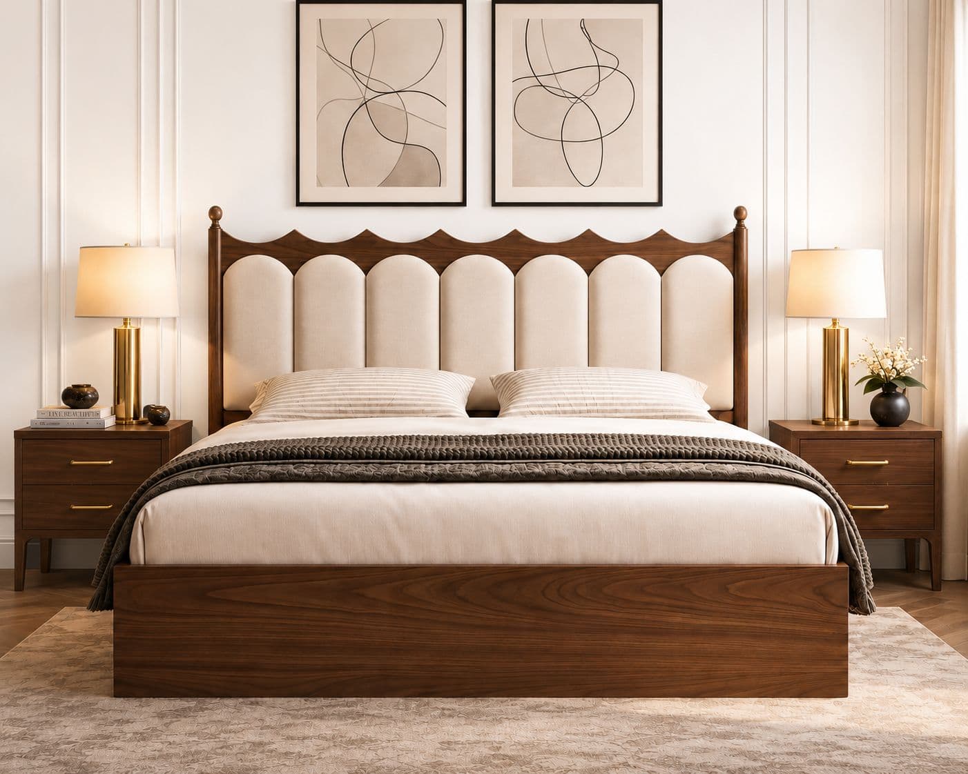 Vienna Hydraulic Bed-King Sheesham Wood (WI)