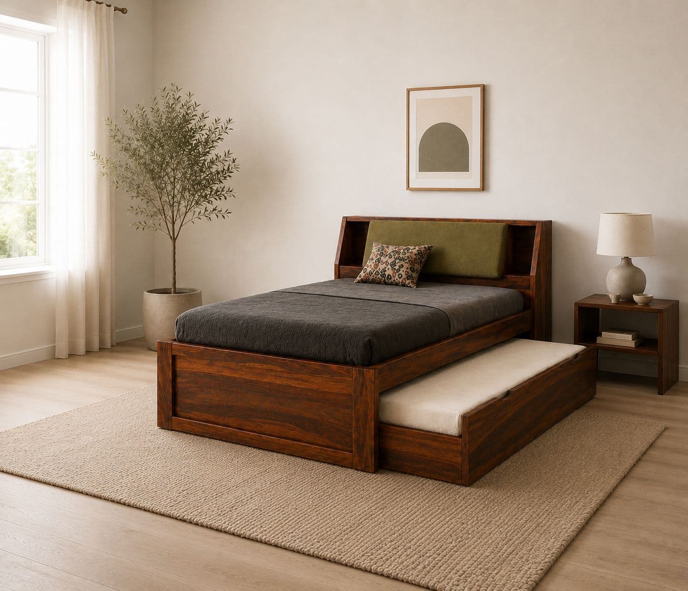 Amaya Trundle Bed Sheesham Wood (WI)