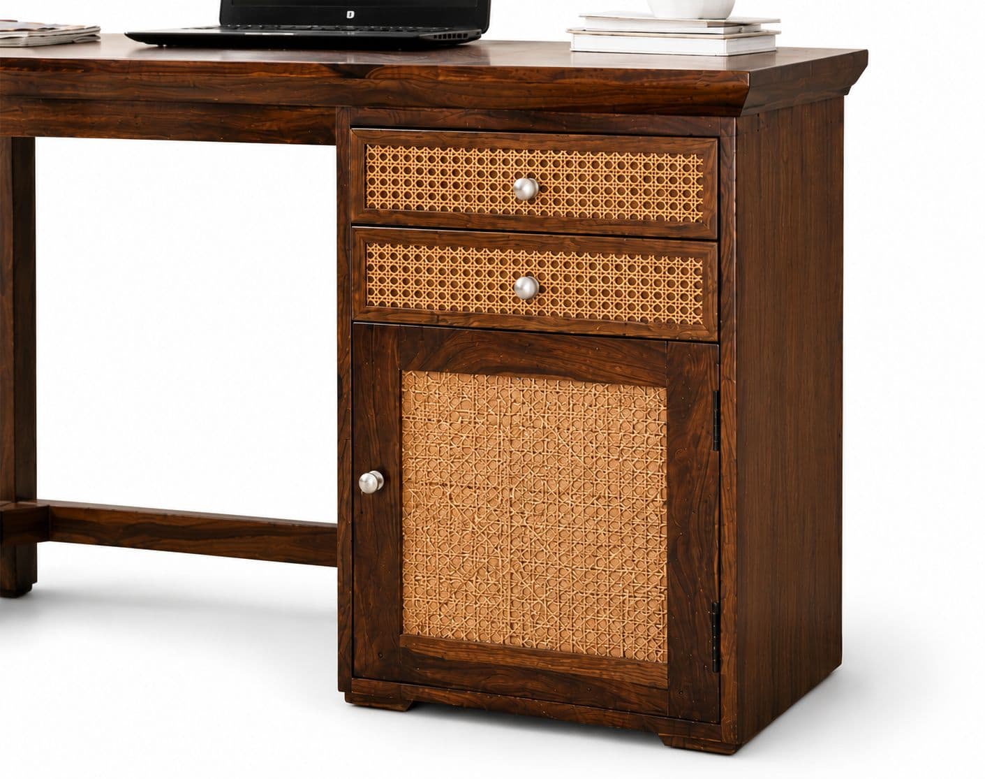 Image 2 for Anya Study Table With Cane Chair Sheesham Wood (WI)